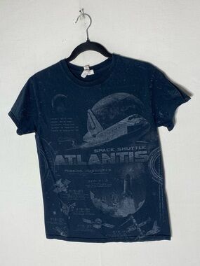 Space Shuttle Atlantis Mission Highlights NASA Science Graphic Tee Size S